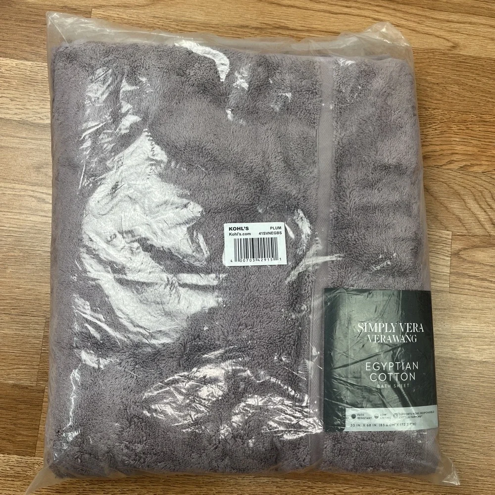 Simply Vera Vera Wang Egyptian Cotton Bath Sheet in Plum 33